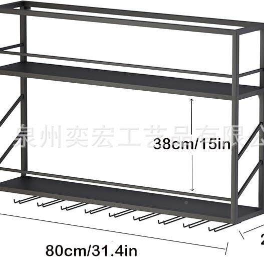宏品子质红酒架展示架家用铁xx32艺壁挂式红酒架红高酒收纳置奕物