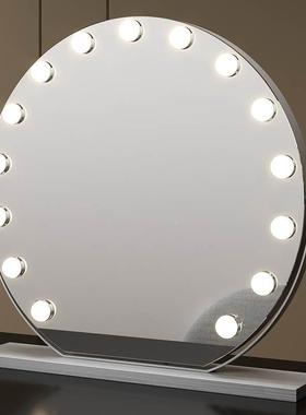 梳台化妆镜台式led带智灯桌面梳妆镜家用结婚妆梳妆台镜网tb55252