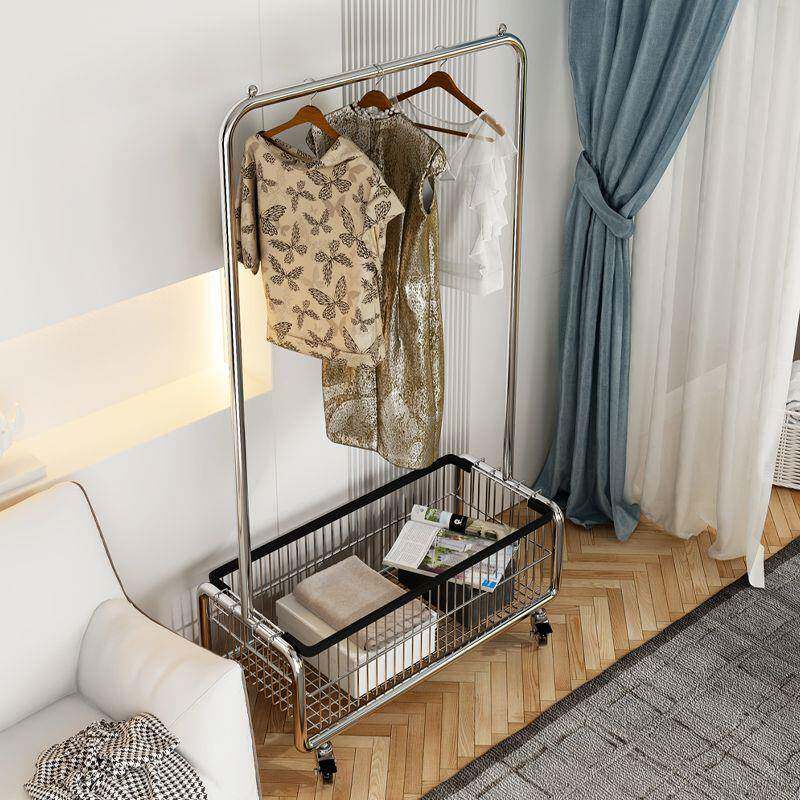 衣架落地卧室THL晾服挂衣衣架移动轻奢转角收帽架隔夜纳衣置物架