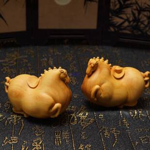 小叶杨木雕手把10031138件黄玩男士随身把玩实木雕工文艺动刻物生