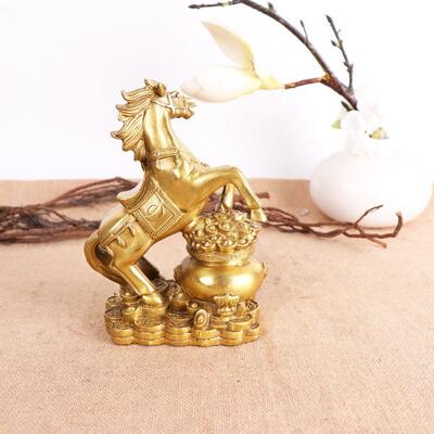 铜聚工宝NEE盆马铜马摆客厅件办公室办室艺品公摆件