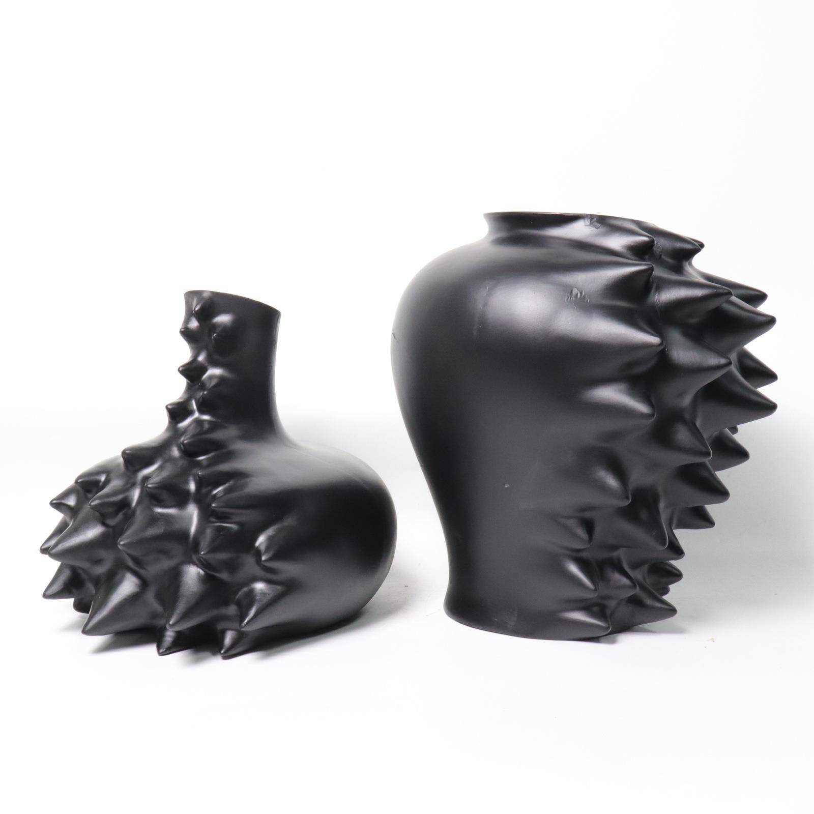 简约现代白1样色刺猬造型树花瓶板间厅客摆件哑光几何脂不规则花