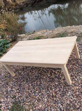 纯实木取暖桌被炉桌小几炕桌008窗炕桌飘松木原木茶几和室榻榻米