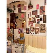 毛毡板墙贴片墙452软木板留免打墙孔挂墙言记事板展示照板面装 饰