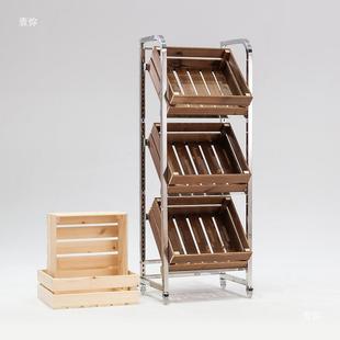 不锈家钢用厨房蔬收纳架水果店货架生鲜菜货架展物示柜置架GAP红