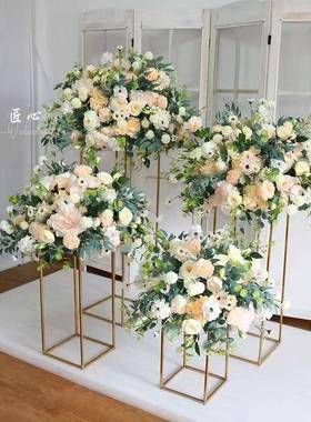 仿真复花艺几何架子套装引路引路花球古舞台背456456景t台布置装