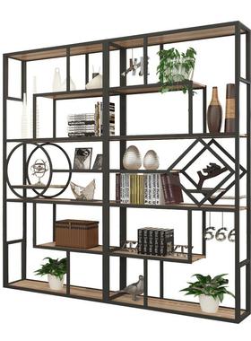 办公室铁艺镂空风隔断置物架落地书玄屏柜关装饰LD-56896柜客厅简