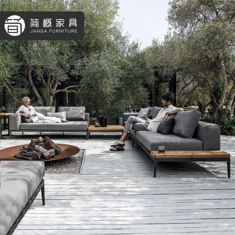 闲户BYF外庭休院花园木沙发组合别墅酒柚店民宿沙发露台防水防晒