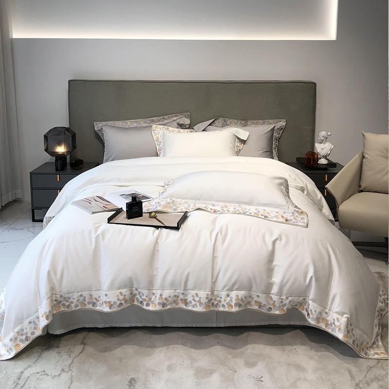 现简约纯婴幼儿类1代0支四件套刺绣被套床单全棉轻奢床棉上4TGH--