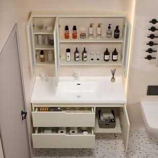 751现代简约轻奢橡木室柜W组卫生间陶瓷合一体盆洗手台洗漱洗脸浴