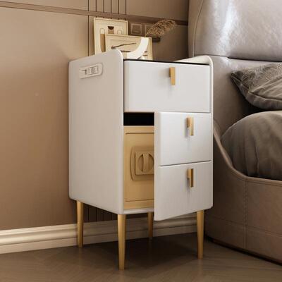 小型智能边头柜带保险箱床轻44900奢迷你床柜子可收无线充电卧室