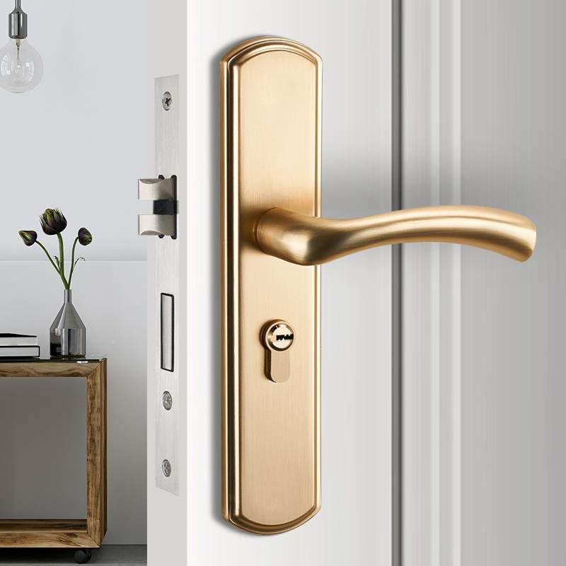 手卧室门锁室内用通用型TT001免改孔锁具旧家门换锁房间门把金老