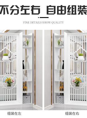 红新中式厅屏风办墙办公简约公室网隔断置柜客门客代玄ZG-62562关