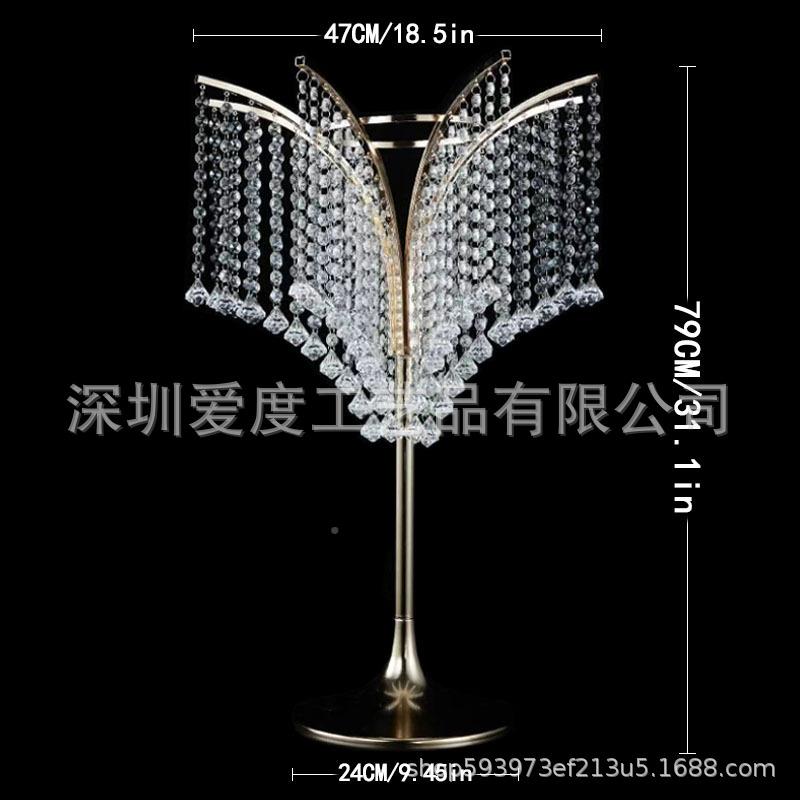 婚道具水晶桌花器主桌婚礼RLM堂亚欧式铁艺架子饰品新款克装庆力