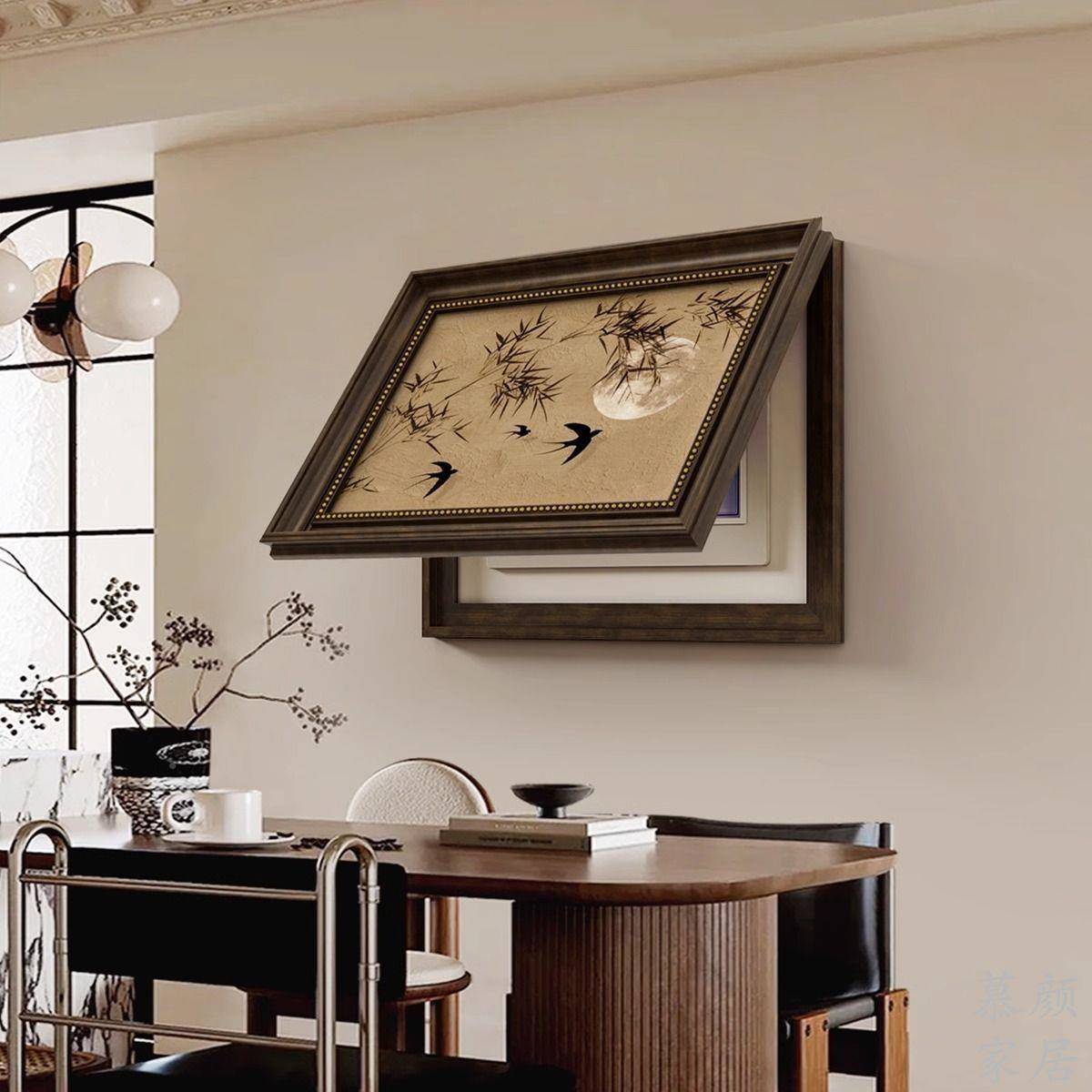 电玄表风箱装饰画中式中古客餐厅关配电箱弱XbhJqQg3电箱开关盒遮