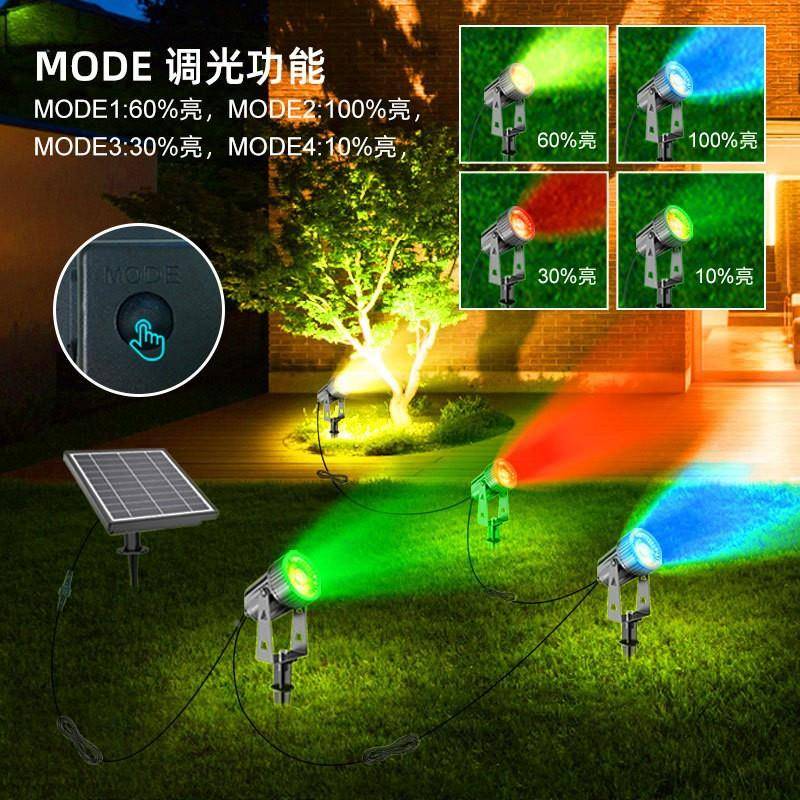 阳能一太六聚LL218-3W拖光灯草坪灯地插户境外防水遥控定时庭院灯