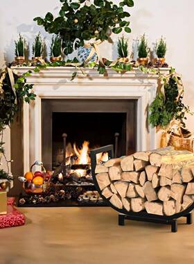 木柴置架柴火收纳属97901架室内壁金炉木柴收纳动整理架木头物摆