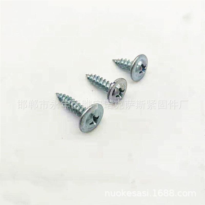 高钉强度大华头自攻尖头司扁螺钉大帽圆头十字带垫自攻PEB丝尖尾