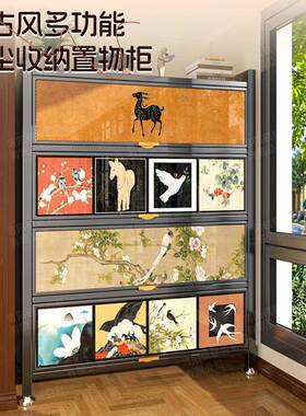 中古风物书置架落地多层物架客厅纳家FND用厨房钢制收书柜储柜整