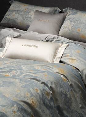 20230110欧式文艺艺兴梵星空色织提花复术寝具床品高端纯棉长绒高