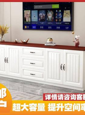 电视柜实木简约落柜组合储物卧室矮柜柜地阳HIG台柜客厅高柜实木
