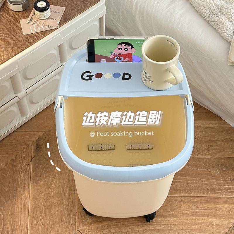 可泡脚家用过小腿桶儿童宿舍足养生按摩POE加高过膝爱浴盆保温洗