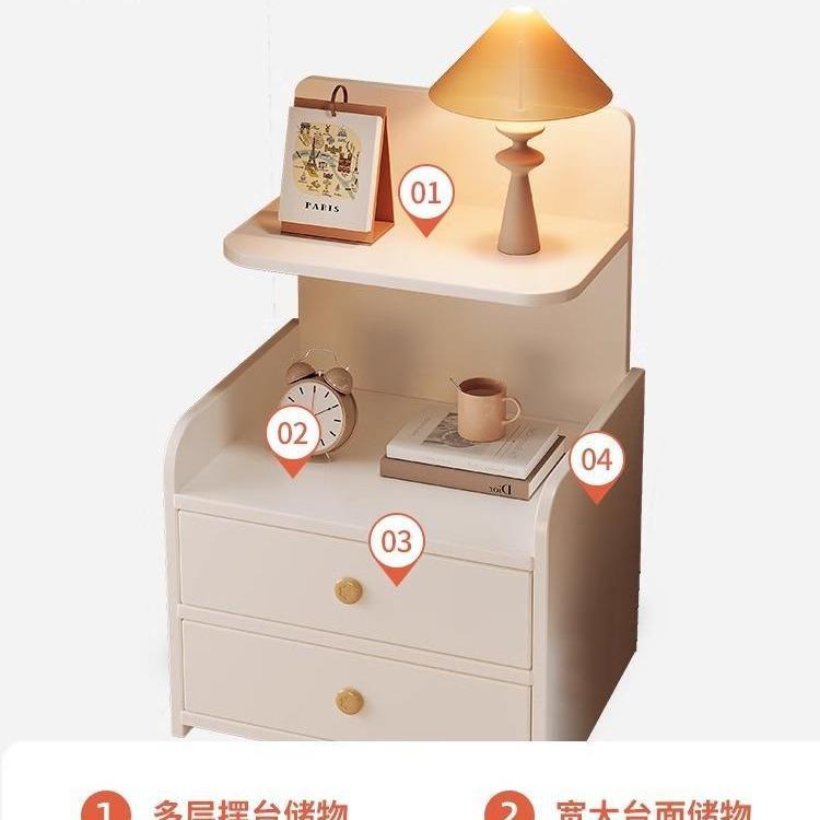 床头柜小简约代现家用卧室租床型边收纳柜小柜子出BUR房用床头置