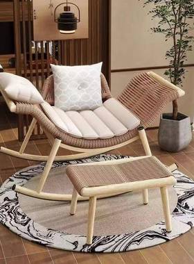 外摇摇家椅躺椅成人户用客厅懒FHG人沙发椅台阳单人藤椅庭院复古