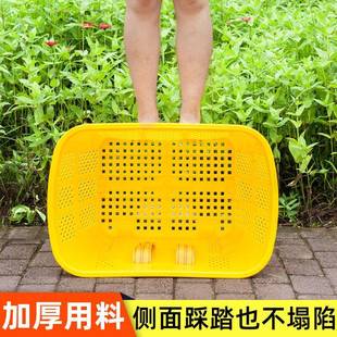 竹编塑料户背篓黄色镂空家用仿仿竹编塑编外胶背篼织收纳果蔬篮储
