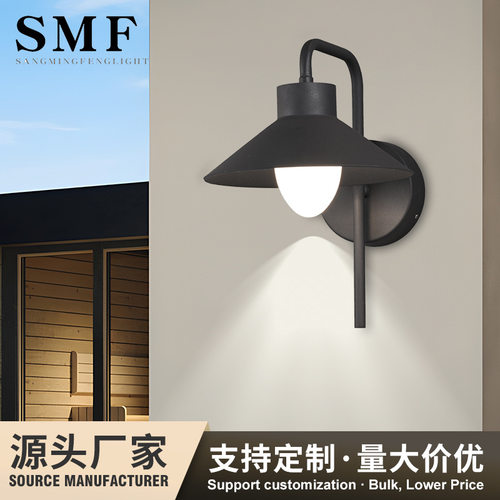 户外防水壁灯阳台过道走廊楼梯创意圆形led庭院灯室外大门墙壁灯