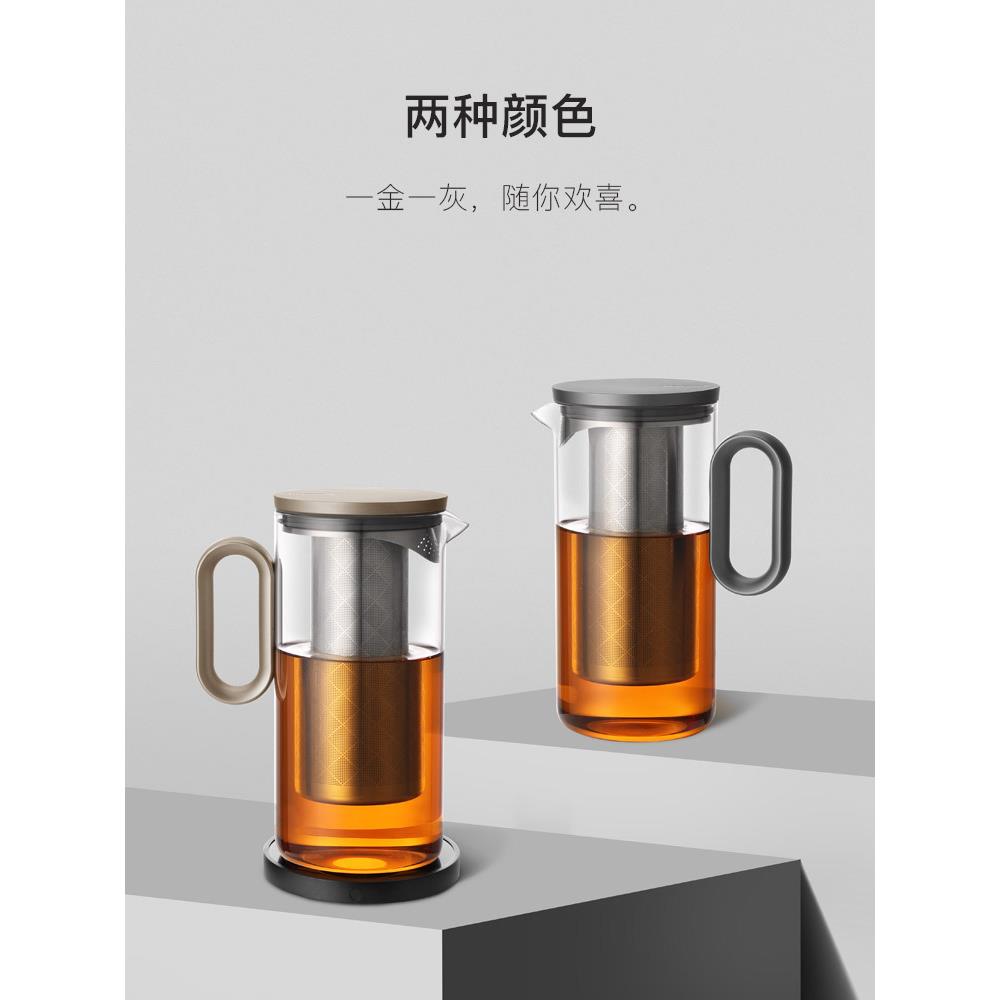 x水F7675H9Hyt尚明家用泡茶壶耐过滤玻璃大茶壶简热约壶容量单壶