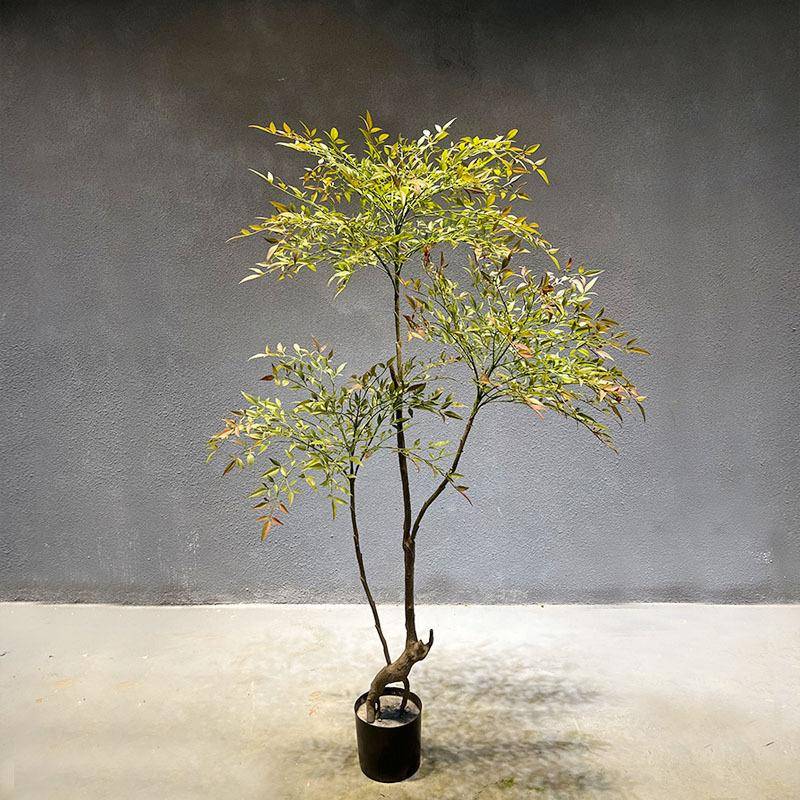 仿真橱植物南天竹盆栽假植景软装造景家绿居窗装饰楼梯落地623花