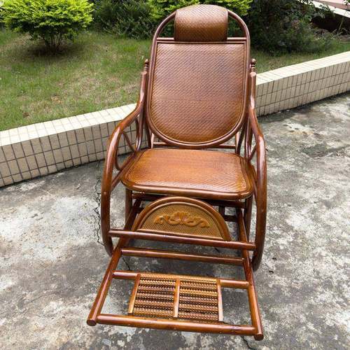 天摇然真藤摇椅成人午休客厅用家躺LJU椅懒人老阳人午睡休闲台逍