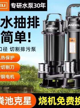 切XIK式污水泵抽割粪沼泵气泥浆切排污泵家用化粪池大功率割泵跨