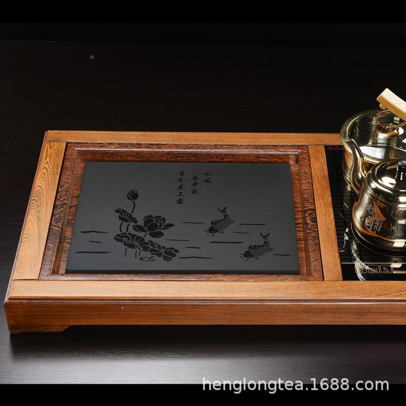 鸡木翅茶盘套装全动烧水壶一体80026台式家用实木茶轻奢整自套茶