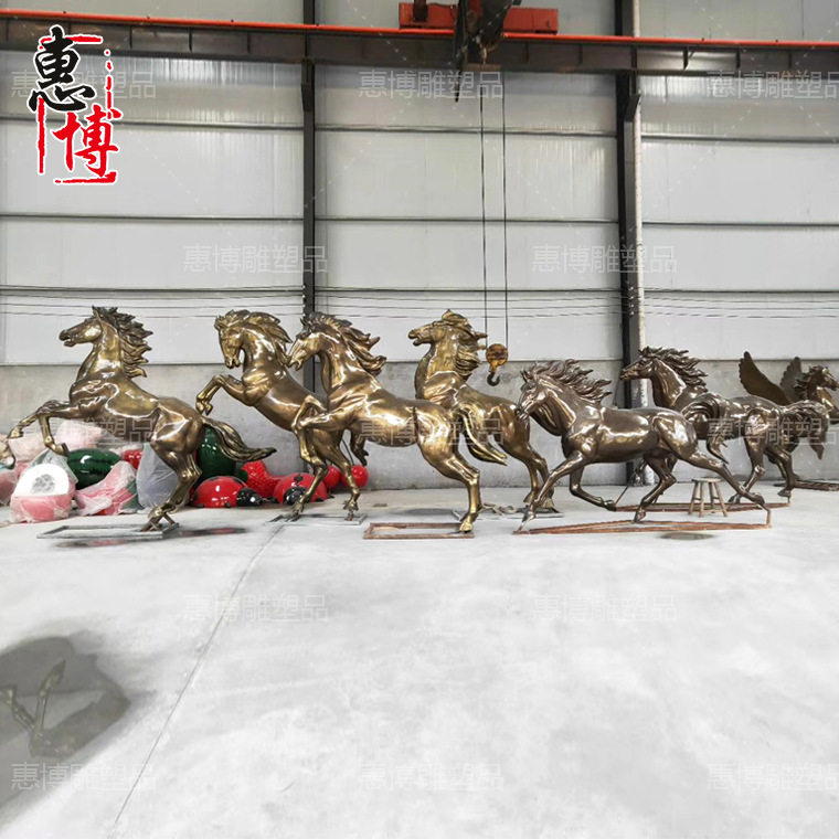 玻璃钢飞马雕塑马道具模型户外铸铜马景观动物园林售楼部景观