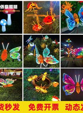 户外防水动区态仿真LED蝴AL100875蝶蜻蜓蚂蚁昆虫动物饰装文旅景