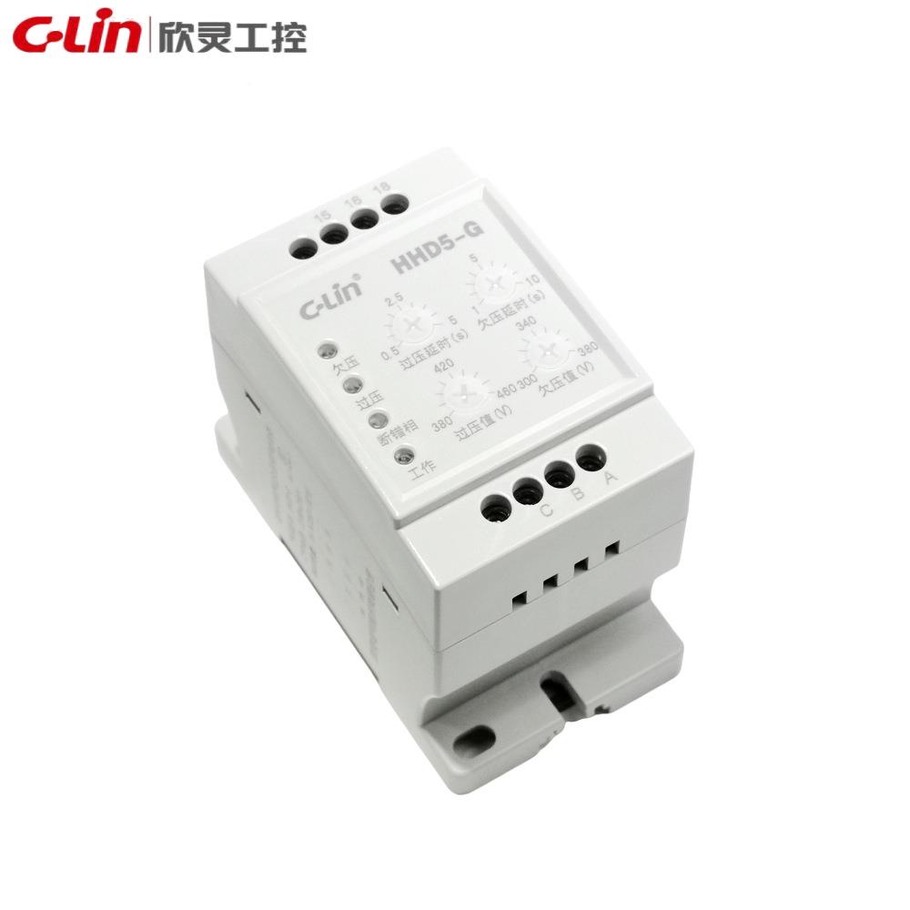 欣灵HHD58-G过欠压断相序继器电动机保护器多HHD5-G功能相AC3电0V