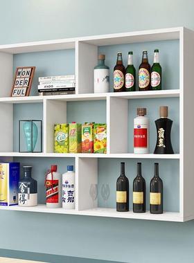 创酒456d6302架酒柜壁挂式餐厅酒饭墙上店悬挂式红展示架实木意多