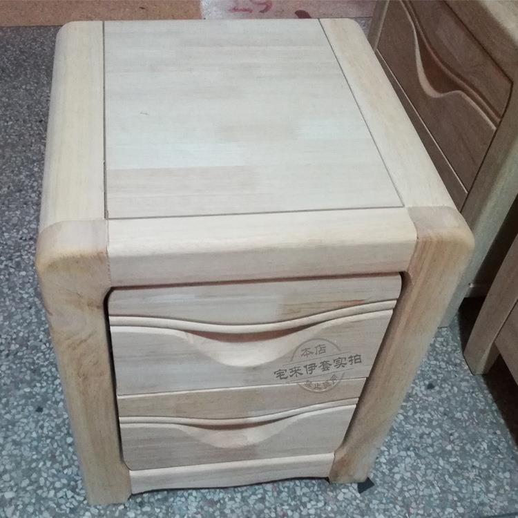 小号白08坯床头柜橡胶室木木白实茬边柜小户型床卧白胚储藏收纳柜