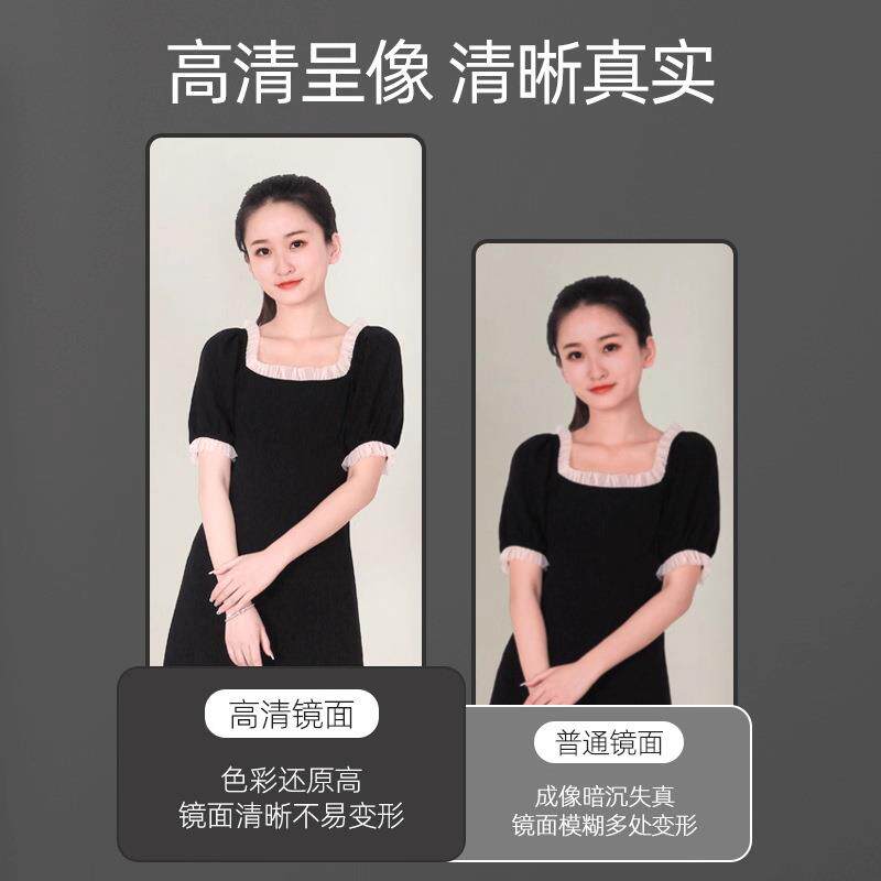 奢挂墙镜子玻免轻打孔壁挂式全身镜面贴墙自粘入户玄关璃试墙ZWN
