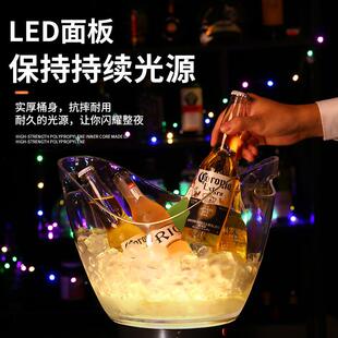 可充电lted发光冰桶元店宝塑SR-10002彩料亚克力圆形色光kv夜高档