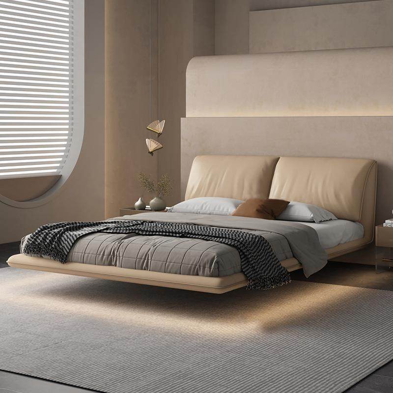 极简软奢意悬浮床主卧轻法式奶油包皮艺床现代小式户型加厚311实