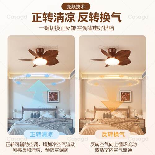 新款无品牌/中古风卧室风灯美式古胡木餐厅书房一体吊桃扇灯c复as