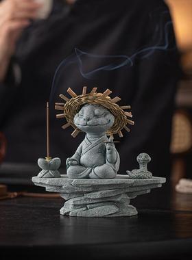 新中式二十生肖灵蛇蛇大招财茶宠摆件草帽香20241122插家居客厅桌