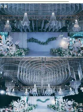 新款吊顶装饰摩天铁艺层圆婚礼tfgj#%lz布置道具环婚庆顶轮部五装
