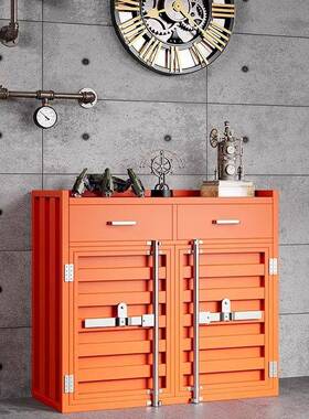 工业风创意用餐边柜集箱展个示装台铁艺茶水柜家性UST备餐柜