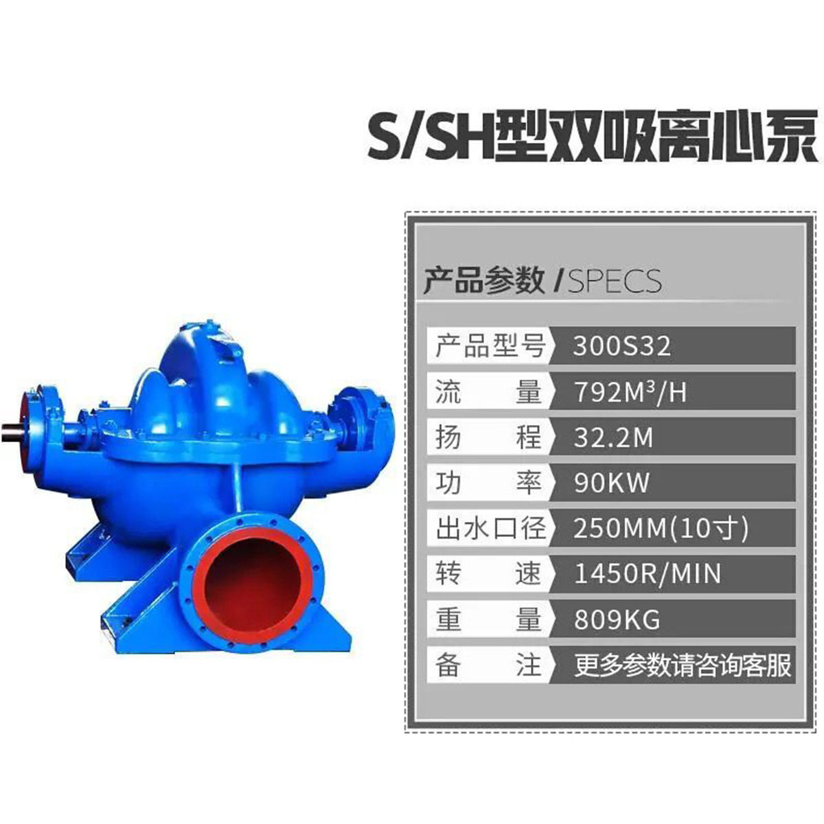 大流量双吸离心泵农田灌溉排水