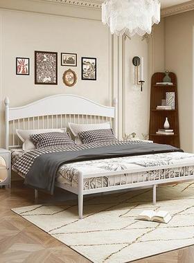 西纳加厚复古法铁艺黑床色1.5m人1.8m双床现GWN代简约床主卧式铁