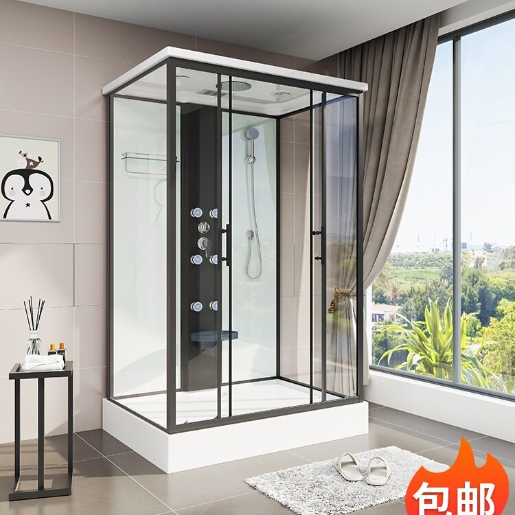 淋浴房一体式家用整体浴室卫生间浴屏长方形移动室内洗澡间沐浴房